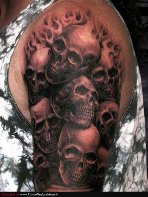 neck skull tattoo|skull arm tattoos.